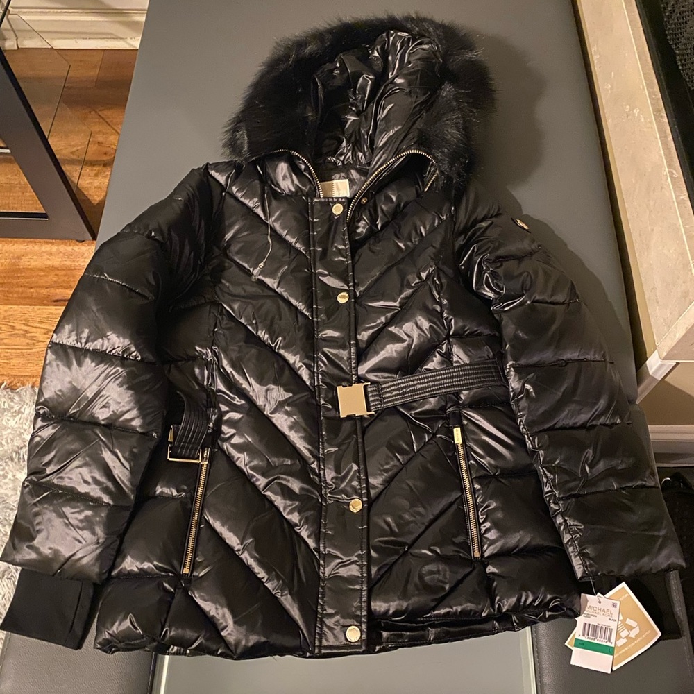 Michael Kors Faux Fur Hooded Coat